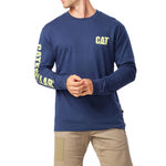 CAT Trademark Banner Long Sleeve Tee - Navy