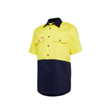 Hard Yakka Core Hi-Vis Vented Short Sleeve Cotton Work Shirt