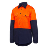 Hard Yakka Core Hi-Vis Vented Long Sleeve Cotton Work Shirt
